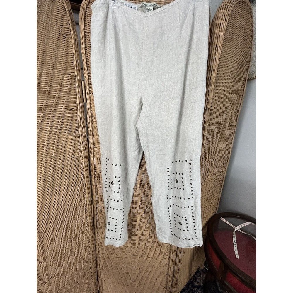 Nikki Valentine Irish Linen Pants Rivet Lined Size 12